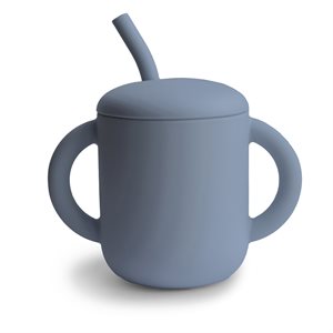 Mushie Silicone Training Cup + Straw - Tradewinds